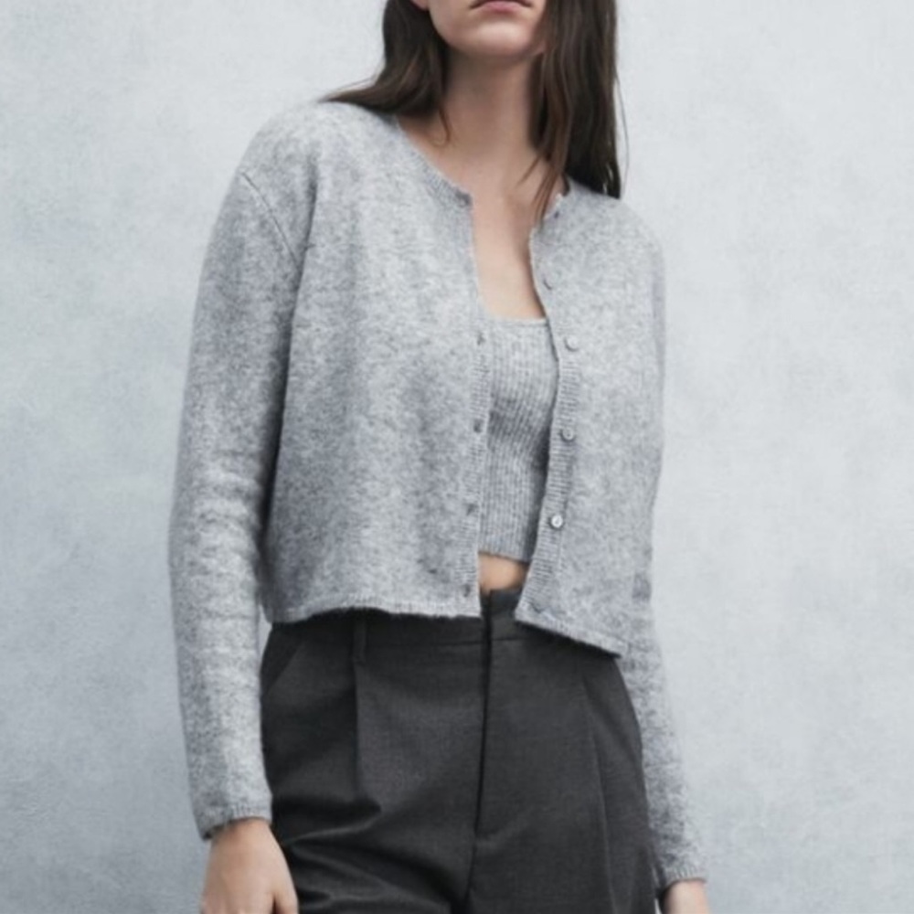 ZARA wool and camel blend sweater cardigan.